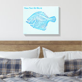 Blauwe tarbot canvas afdruk (Insitu (Slaapkamer))