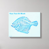 Blauwe tarbot canvas afdruk (Voorkant)