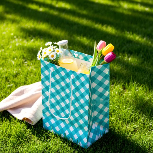 Blauwe Tartaar plaid zomer Medium Cadeauzakje