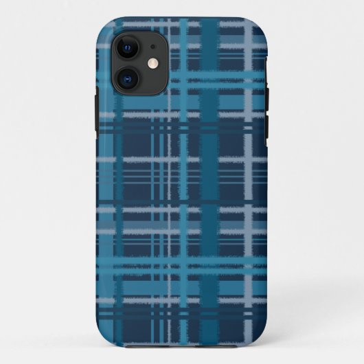 blauwe tartan Case-Mate iPhone case (Achterkant)