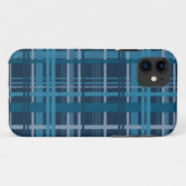 blauwe tartan Case-Mate iPhone case (Achterkant (horizontaal))