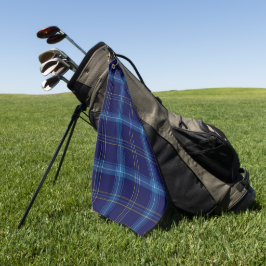 Blauwe Tartan Patroon Golfer's handdoek