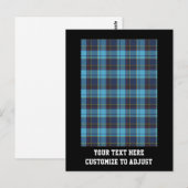 Blauwe tartan plaid briefkaart (Voorkant / Achterkant)