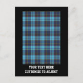 Blauwe tartan plaid briefkaart (Voorkant)