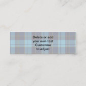 Blauwe tartan plaid mini visitekaartje (Achterkant)