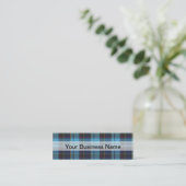 Blauwe tartan plaid mini visitekaartje (Staand voorkant)