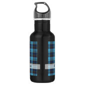 Blauwe tartan plaid waterfles (Achterkant)