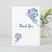 Blauwe Tattoos Bedankkaart (Staand voorkant)