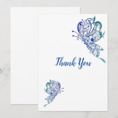 Blauwe Tattoos Bedankkaart (Voorkant / Achterkant)