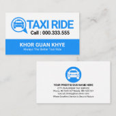 Blauwe Taxi Auto Speech Box Visitekaartje (Voorkant / Achterkant)