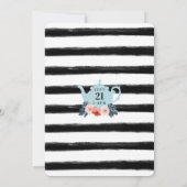 Blauwe Teacup Tea Party Bridal Shower Uitnodiging (Achterkant)