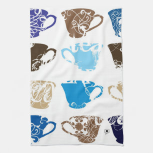 blauwe teacups theedoek