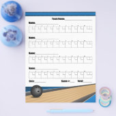 Blauwe teamBowling-score Flyer (Enkel)