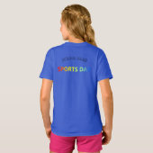 Blauwe teamstandaard, toonaangevend plein - sportd t-shirt (Achterkant volledig)