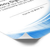 Blauwe-tech-golf-mijlestone jaargejaarde werknemer foto afdruk (Hoek)