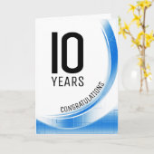 Blauwe-tech-golf-mijlestone jaargejaarde werknemer kaart (Gele Bloem)