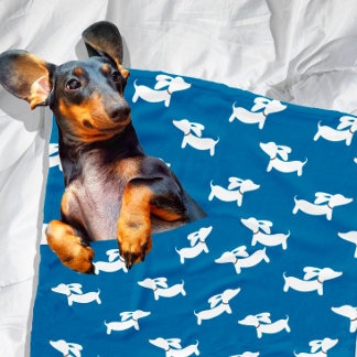 Blauwe Teckels Dansen Fleece Doxie Deken