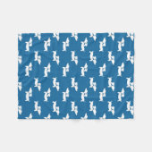 Blauwe Teckels Dansen Fleece Doxie Deken (Voorkant (Horizontaal))