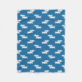 Blauwe Teckels Dansen Fleece Doxie Deken (Voorkant)