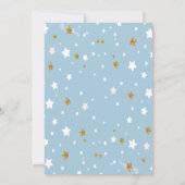 Blauwe Teddbeer Wolken Sterren Ballon Baby Shower Kaart (Achterkant)