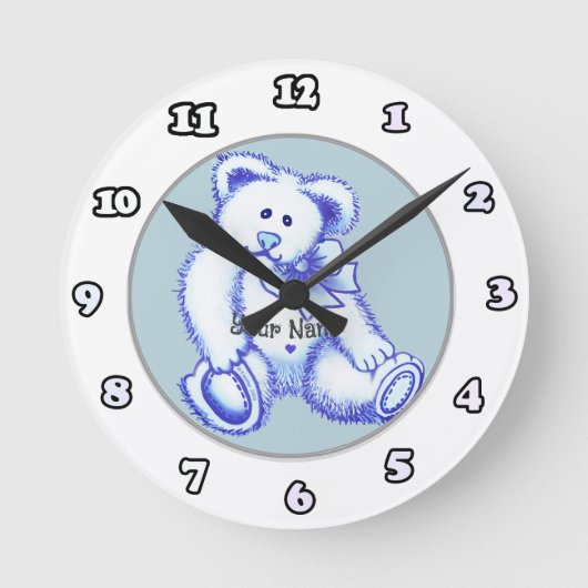 Blauwe Teddibeer klok (Voorkant)