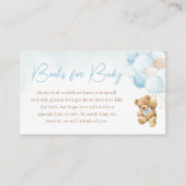 Blauwe Teddy Bear-ballonboeken voor Baby Informatiekaartje (Voorkant)