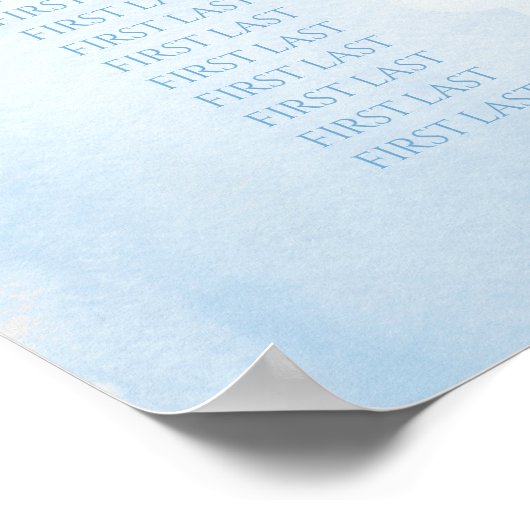 Blauwe Teddy Bear Boy's Baby shower Seating Chart Poster (Hoek)