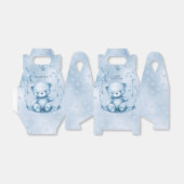 Blauwe Teddy Bear Favor Box Bedankdoosjes (Uitgevouwen)