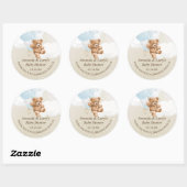 Blauwe Teddy Bear met ballonnen Ronde Sticker (Vel)