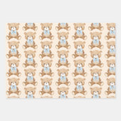 Blauwe Teddy Bear met een ballonjongetje van 1 sep Inpakpapier Vel (Voorkant 3)