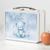 Blauwe Teddy Bear Metalen Lunchbox (In situ)
