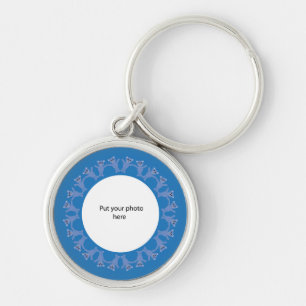 Blauwe Teddy Bears Voeg je foto-sjabloon toe Sleutelhanger