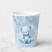 Blauwe Teddy Beer Papier Cups Papieren Bekers (Achterkant)