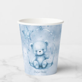 Blauwe Teddy Beer Papier Cups Papieren Bekers