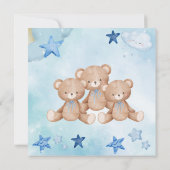 Blauwe teddy draagt schattige uitnodiging van de B (Achterkant)