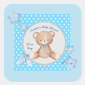 Blauwe teddy kleine start Sticker (Voorkant)