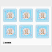Blauwe teddy kleine start Sticker (Vel)