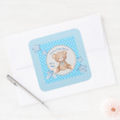 Blauwe teddy kleine start Sticker (Envelop)