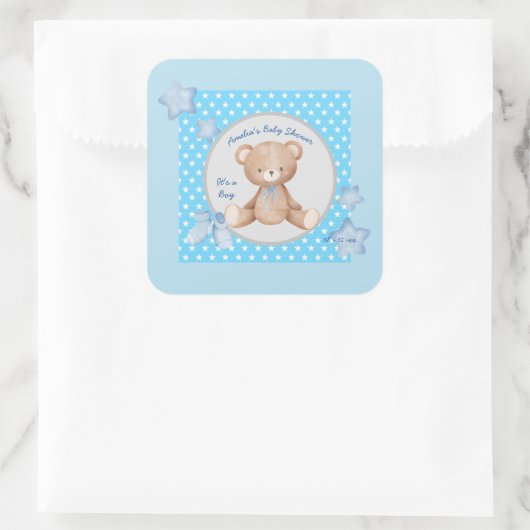 Blauwe teddy kleine start Sticker (Tas)