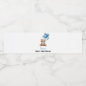 Blauwe Teddybeer 1e Verjaardag Water Fles Label Waterfles Etiket (Enkel label)