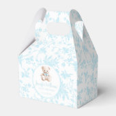 Blauwe teddybeer baby boy douche snoep gunst doos bedankdoosjes (Voorkant Zijde)