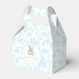 Blauwe teddybeer baby boy douche snoep gunst doos bedankdoosjes