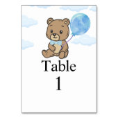 Blauwe Teddybeer Baby Shower Kaart (Achterkant)