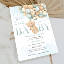 Blauwe Teddybeer Baby Shower