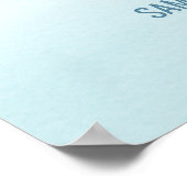 Blauwe Teddybeer Babyshower Poster (Hoek)