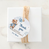 Blauwe Teddybeer ballon 1e verjaardag Bedankjes Labels (In situ)