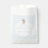 Blauwe teddybeer ballon baby jongen douche dank u bedankzakje (Voorkant)