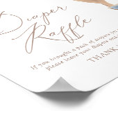 Blauwe Teddybeer ballon Baby shower luier Raffle Poster (Hoek)