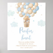 Blauwe Teddybeer ballon fopspeen Hunt spel Poster (Voorkant)