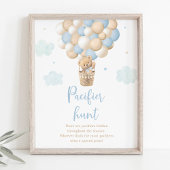 Blauwe Teddybeer ballon fopspeen Hunt spel Poster